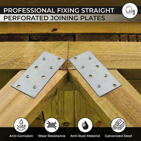 Professional Grade Galvanized Steel Flat Joining Nail Plates For Timber Framing Rock Solid Connectors No Sweat Setup Kickass Strength Perforated Metal Brackets 10 Pack