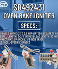 Gas Range Igniter Replacement For Specific Models Only Not Universal Fits Your Stove 115V 3.2 To 3.6 Amp With Alternate Part Numbers AP3674290