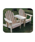 DIY Woodworking Plans For Twin Adjustable Adirondack Chair Full Size Traceable Blueprints Step By Step Guide To Knock Out This Classic Outdoor Lounger For A Laid Back Backyard Hangout Weekend Build - Side view of twin wooden adirondack chairs with a central table.