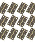 2.5 Inch Folding Butt Hinges Antique Bronze 12-Pack Heavy Duty Iron Hinges for Small Doors DIY Projects and Reinforcing Existing Hinge Mounts