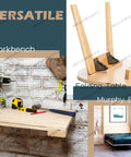 Heavy Duty Fold Down Hinges Built Tough Self Locking Leg Brackets Corner Supports For Folding Tables And Desk Extensions In Garages Kitchens Or Rv Set Of 2 on a workbench with tools.