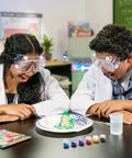 Children using Color Chemistry Kit With 50 Experiments For Kids STEM Science Toy For Boys And Girls Ages 7 8 9.
