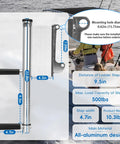 Two Step Emergency Reboarding Ladder For Boats Quick Deploy Jack Plate Boat Ladder With Foldable Twin Steps For Fast Reentry After A Swim Rotates Out Easily And Snaps In Secure When Not In Use, 22.8in aluminum
