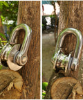 Long Bar Clasp U Shaped Pulley Large Size Stainless Steel Track Rotating Wheel Bearing For Small Crane Production Salvage System And Pulley Models on tree