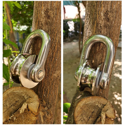 Long Bar Clasp U Shaped Pulley Large Size Stainless Steel Track Rotating Wheel Bearing For Small Crane Production Salvage System And Pulley Models on tree