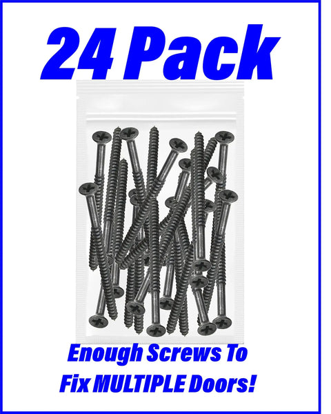 24 pack of Oil Rubbed Bronze 3 Inch Wood Screws For Door Hinges And Security, Extra Long 9 X 3 Inch Screws To Fix Sagging Doors