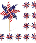 All American 12 Pack Patriotic Pinwheels For Yard And Garden Fourth Of July Outdoor Decorations American Flag Wind Spinners