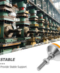 Top Notch Heavy Duty Adjustable Machine Levelers With Carbon Steel Caps And Grippy Rubber Bases For A Rock Solid Setup On Drill Presses And Lathes Pack Of Four showcased in a workshop setting with machinery.