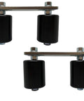 Sliding Gate Guide Post Rollers 3 Inch Black L Bracket Mount With Rear Adjustable Bracket And Double Hard Nylon Rollers Heavy Duty Steel Gate Guider Support For Sliding Gates Two Pack