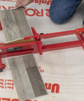 DIY Ready Laminate And Vinyl Plank Cutter For 8 Inch Boards cutting a laminate plank with zinc plated steel blade.