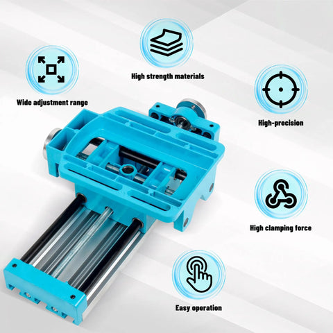 XY Axis Slide Vise Pro Grade Cross Worktable Clamp for Milling And Drilling Machines BG-6880 shown with features.