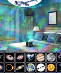 15 In 1 Star Projector With Remote, Galaxy Night Light And Moon Light, Bluetooth Speaker casting space visuals in bedroom