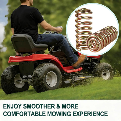 Riding mower with 4Pcs Lawn Mower Seat Suspension Spring Replacement Kit For Riding Mowers And Zero Turn Machines for smoother ride