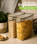 4 Pack Cereal Storage Containers, 4L Airtight Food Jars With Lids, BPA-Free Clear Canisters For Pantry Organization