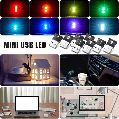 2 Pack Mini USB LED Lights For Car Laptop And Office Lit Ambient Mood Lighting With 8 Color Options 5V USB Powered Adjustable Bright