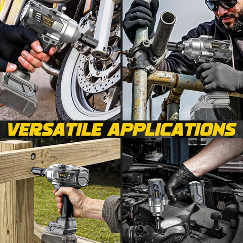 Pro Cordless 3/8 Inch Impact Wrench Fits Dewalt 20V Batteries. Rock Solid Brushless Motor Pumps Out 600 Ft-Lbs Torque At 3100Rpm With Four Speed Settings And Bright LED Light For Heavy Duty Garage DIY Jobsite Power Without Cords Bare Tool Ready To Roll