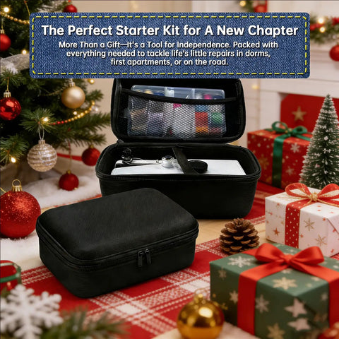 Grab And Go Cordless Handheld Sewing Machine For Beginners And Adults, Ultra Portable Mini DIY Sewing Kit with accessories in black case
