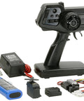 2.4G Electric RC Drive Set For Kids And Teens, Easy Remote Control Car Kit With Multicolor Parts, Durable RC Model 45053, Tamiya System Compatible, Great Starter Gift, featuring remote control, charger, and multicolor components.