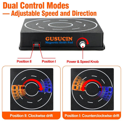 USB Powered 1 64 Diecast Car Drift Pad With Spinning Track Adjustable Speed And Direction Magnetic Under Car Pad dual control modes