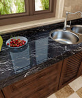 Wide Black Marble Countertop Contact Paper Waterproof Glossy Marble Wallpaper Peel And Stick 32 Inch Wide By 354 Inch Long Self Adhesive