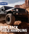JC Whitney Jeep Wrangler off-road SUV on rocks, stable handling image