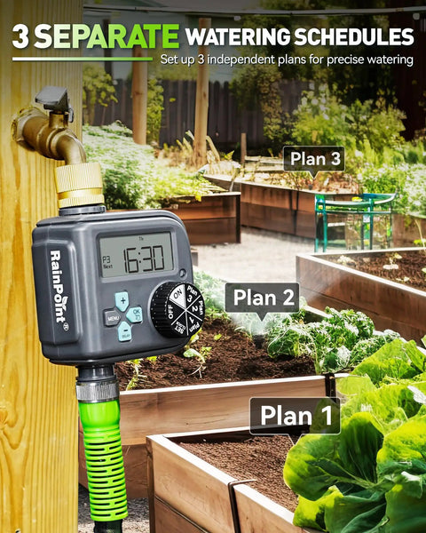 Sprinkler Timer With 3 Independent Programs Waterproof Hose Timer Brass Inlet Rain Delay Manual And Automatic Irrigation System