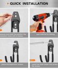 Tutorial for installing Heavy Duty Wall Mounted Hose Hanger 2 Pack Rustproof Metal Hose Holder With Screws for outdoor use.