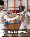 Fencers using Heavy Duty Foil Fencing Socket Bracket Metal Replacement Part Built Tough For Intensive Training With Nonslip Grooves