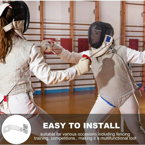 Fencers using Heavy Duty Foil Fencing Socket Bracket Metal Replacement Part Built Tough For Intensive Training With Nonslip Grooves