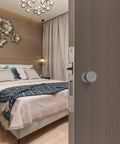 European Style Beefy Ball Deadbolt Lock Single Cylinder Key Entry For Bedroom And Study Door Heavy Duty Badass Security Hardware With Chic Design To Level Up Your Home Safety Game Today on a stylish bedroom door.