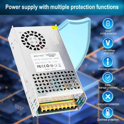 12V 50A 600W DC Switching Power Supply Dope Regulated SMPS For LED Strip Lights CCTV Security Systems And Computer Projects With 110V 220V Input For DIY Projects, aluminum housing with cooling fan