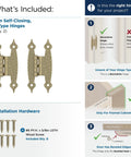Smooth Swinging Offset Cabinet Hinges With Slick Golden Champagne Finish, H-Type, set of 2 for easy cabinet door installation.