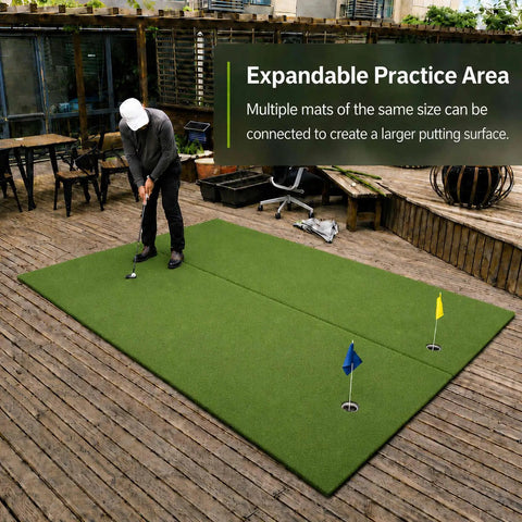 Outdoor Putting Green Mat For Home Golf Practice 3x12 Pro-Grade Roll, Realistic Turf Feel On Durable XPE Base, Adhesive-Free Build on deck