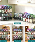 Stackable Metal Water Bottle Organizer 4 Tier Rack For 20 30 40 Oz Tumblers From Yeti And Stanley Fits Cup Accessories In Kitchen Cabinet Countertop Pantry Storage