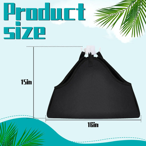Heavy Duty Beach Umbrella Base Weight Set With Fillable Sand Bags 15 by 16 inch size, showing product dimensions.