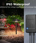 All In One LED Pathway Lighting Kit With 8 Low Voltage Landscape Lights 60W Transformer 100 Ft Landscape Wire IP65 Rating