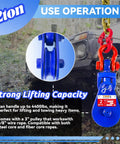 Heavy Duty Snatch Block With G80 Chain And Swivel Shackle 3 Inch Sheave For 3/8 Inch Wire Rope 4400 Lb Working Load Limit in use on tow truck