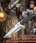 Fixed Blade Outdoor Knife With Kydex Sheath, Razor Sharp D2 Steel, Full Tang, Beast Of A Camping And Survival Tool For Bushcraft