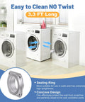 Magnetic Dryer Vent Kit with Quick Connect installed on washing machine with 4 inch flexible duct, airtight seal highlighted