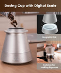 Slick Single Dose Espresso Grinder Featuring Variable Speed Stepless Control And A 64 Mm Titanium Flat Burr Delivers Killer Grinds For Drip French Press And Cold Brew Methods With Zero Hassle with digital scale and dosing cup.