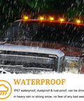 Ford F150 F250 F350 Super Duty Cab Roof Marker Lights Kit 5 Amber LED Top Clearance Marker Light Assemblies in rain