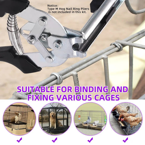 3000Pcs Pro Grade Upholstery Type M Hog Nail Rings Kit For Fence Fastening And Upholstery Installation Includes M Nails M Clips M Staples For Animal Cages And Heavy Duty Tacking, for cage binding