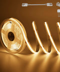 LED Strip Light 20ft COB Mega Bright 3087 LEDs Warm White 2700K CRI90 Plus Flexible DC24V Tape for DIY Lighting Display
