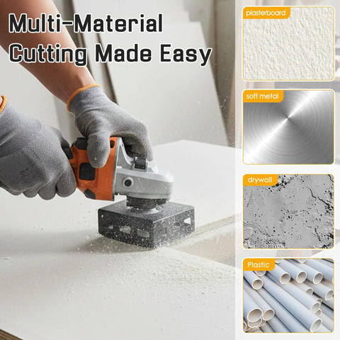 Two Pack Square Slot Cutter For Drywall Outlet Boxes Heavy Duty Oscillating Tool Bit With Precise 2-3/8 By 3-3/4 Inch Or 3-3/4 By 3-3/4 Inch Holes Thick Tough Blade For Rigidity And Long Service Life Fast Outlet Box Openings used on drywall