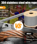Beefy Thickened 316 Stainless Steel Wire Rope 7x19 Aircraft Cable 500 Ft 4000 Lbs Breaking Strength comparison
