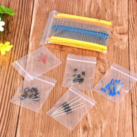 Electronic Component Assortment Kit All In One Grab And Go With 1390 Pieces For Arduino Raspberry Pi Mega2560 on wooden surface