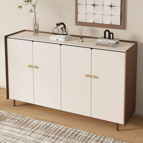 Solid As Nails 5 Pack Square Cabinet Knobs Brushed Brass Finish Zinc Alloy Drawer Handles For Quick Furniture Flips And Room Refreshes on a white cabinet.