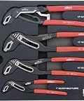 Five Piece Classic Grip V Jaw Tongue And Groove Pliers Tray Set Containing 7 Inch, 10 Inch, 12 Inch Adjustable Pliers, Auto Grip 10 Inch, And 10.25 Inch Pliers Wrench, Soft Vinyl Grips