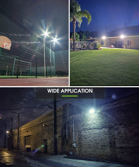 Dusk To Dawn Outdoor Flood Light 50W No Fuss Auto On Off 6000K Daylight IP66 Waterproof 2300 Lumens lighting yard and alleyway
