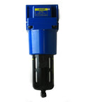 Inline Moisture Trap And Water Separator Filter For Compressed Air, 1 Inch FNPT, Aluminum Body, Blue and Black Design